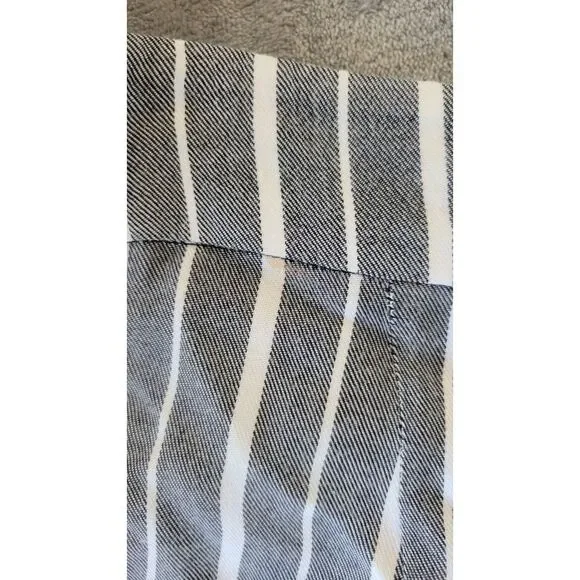 Free People Gray & White Striped Rayon Palazzo Pants Split Legs